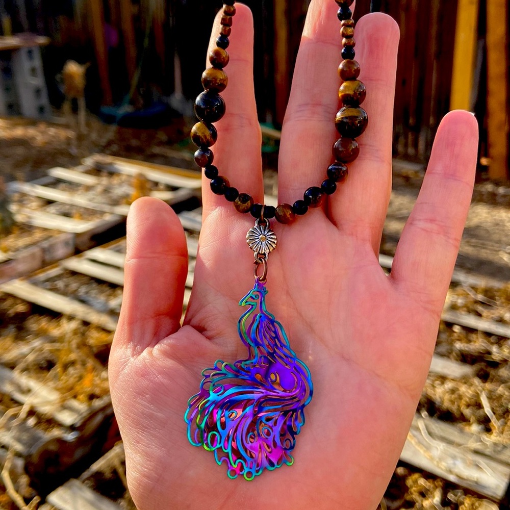 Phoenix Tigers eye Necklace